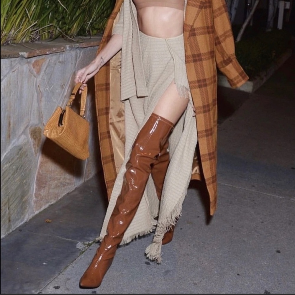 Steve Madden vava cognac patent boots